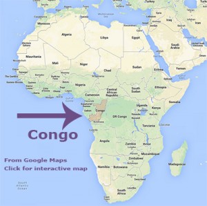 Map of Africa with the Congo Highlighted